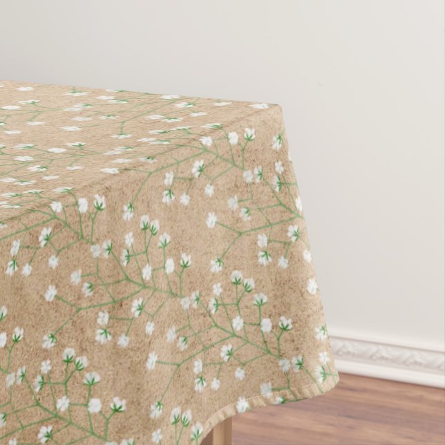 Toalha De Mesa Casamento de Batismo Floral com Aquarela de Bebê (Posição Original)