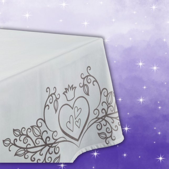 Toalha De Mesa Casamento de Med de Cinzas Elegante Monograma Mãe  (Criador carregado)