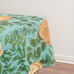Toalha De Mesa Casamento Floral de Peach & Aqua Peony Rosa