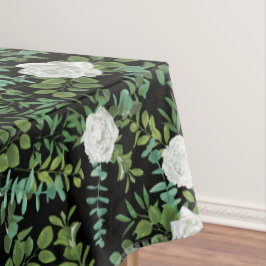 Toalha De Mesa Casamento Floral de Rosa de Peonia Negra e Branca