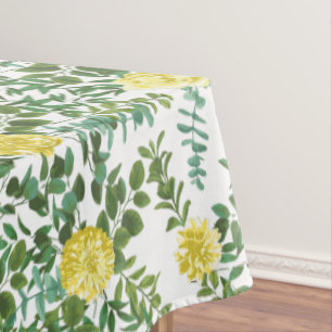 Toalha De Mesa Casamento Floral Rosa de Pastel Amarelo