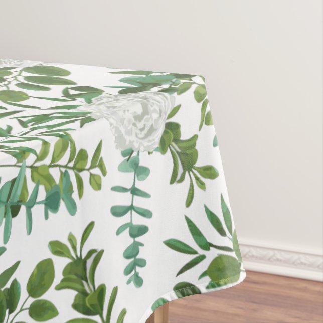 Toalha De Mesa Casamento Floral Rosa de Peony Branco (Posição Original)