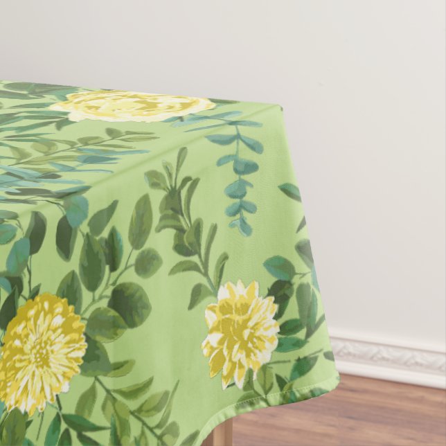 Toalha De Mesa Casamento Floral Rosa Verde Amarelo-Claro (Posição Original)