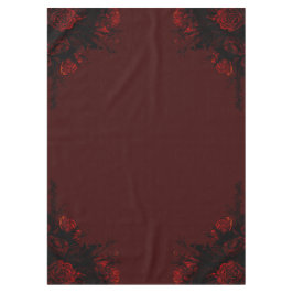 Toalha De Mesa Casamento Gótico Elegante Floral Vermelho Profundo