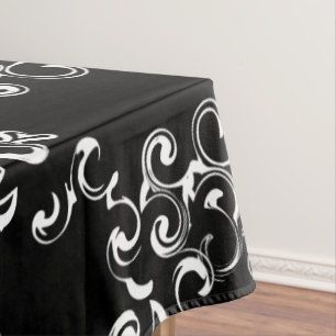 Toalha De Mesa Casamento Gótico Negra e Branca