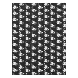 Toalha De Mesa Casamento/Ocasião Floral Branco e Preto Elegante