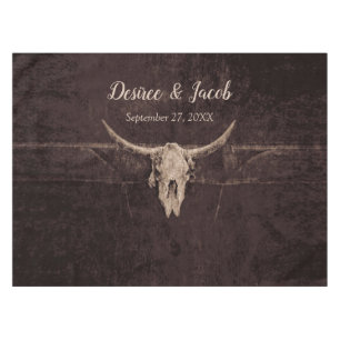 Toalha De Mesa Casamento Rustic Bull Skull Country Textura Ociden