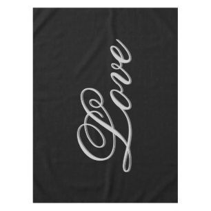 Toalha De Mesa Casamento Sofisticado Cinza Preto Amor