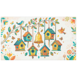 Toalha De Mesa casas de pássaros mini coloridas penduradas em um