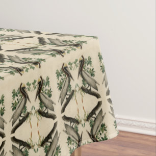 Toalha De Mesa Castanho Pelicano das Aves da América de Audubon