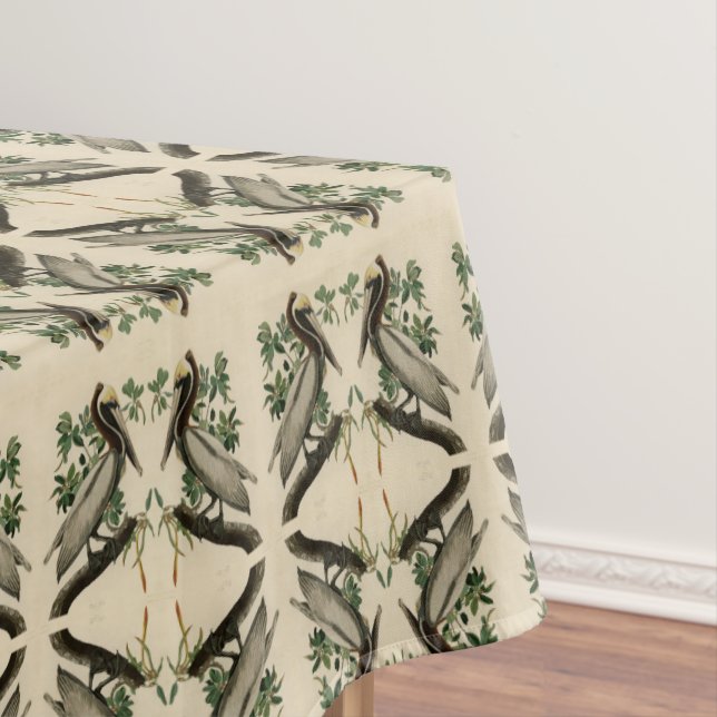 Toalha De Mesa Castanho Pelicano das Aves da América de Audubon (Posição Original)
