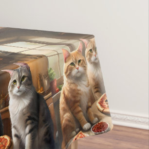 Toalha De Mesa Cat Pizza Night,
