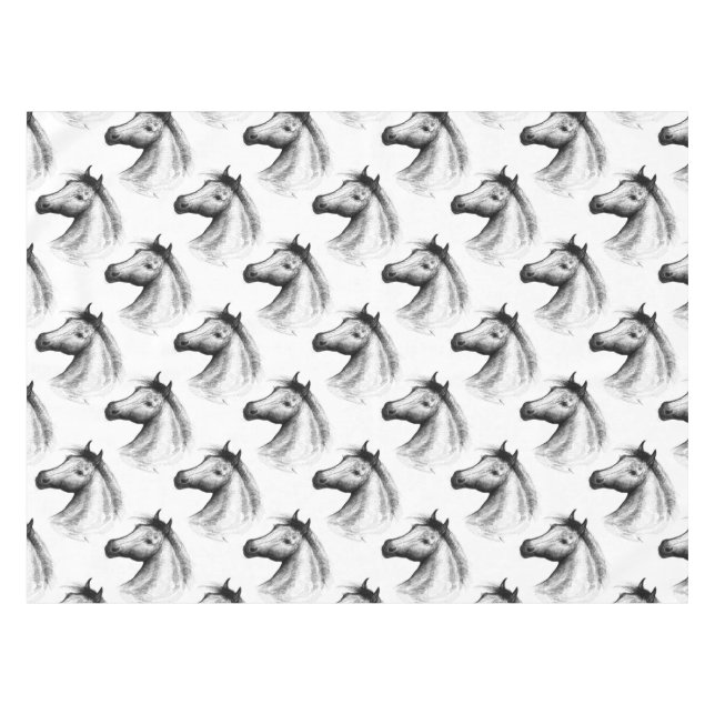 Toalha De Mesa Cavalo: Branco (Frente (Horizontal))