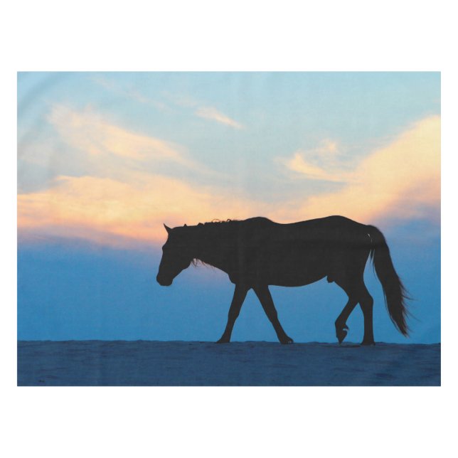 Toalha De Mesa Cavalo de Praia Sunset (Frente (Horizontal))