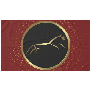 Toalha De Mesa Cavalo de Uffington Dourado Metálico em Greve