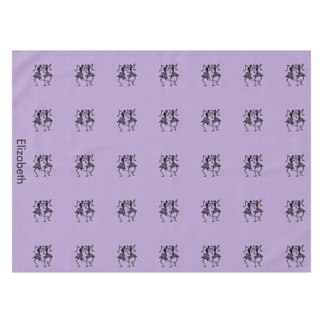 Toalha De Mesa Celebração da Silhueta Preta e Púrpura (Frente (Horizontal))