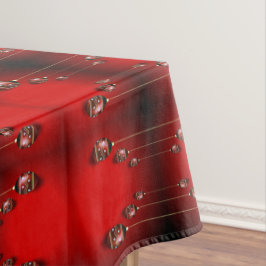 Toalha De Mesa Celebração de Natal Dourado Vermelho Inverno Elega
