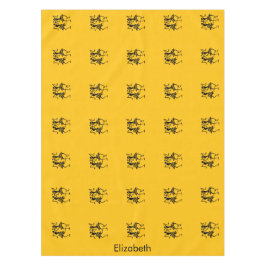 Toalha De Mesa Celebração de Silhuette Laranja preto