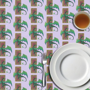 Toalha De Mesa Celtic Knot Trabalha Dragão Verde Roxo