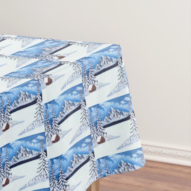 Toalha De Mesa Cena de Inverno Mágico (Posição Original)