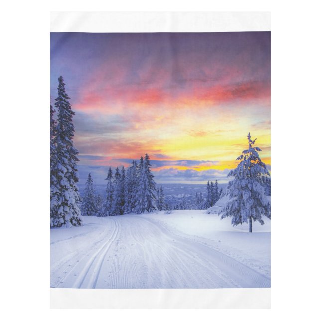 Toalha De Mesa Cenário de inverno (Frente)