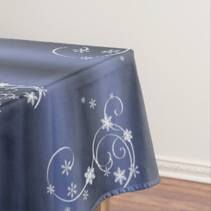 Toalha De Mesa Cerceta e Natal dos redemoinhos do branco