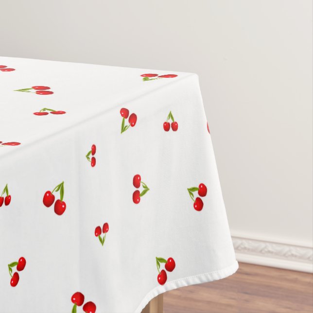Toalha De Mesa Cereja, cerejas, padrão de frutas   (Posição Original)