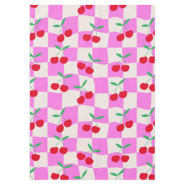 Toalha De Mesa Cerejas Xadrez em Tabuleiros Xadrez Cor-de-Rosa Di