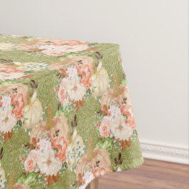 Toalha De Mesa Chá de fraldas do Vintage Green Little Pumpkins