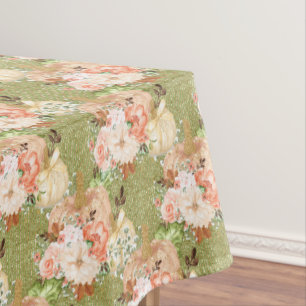 Toalha De Mesa Chá de fraldas do Vintage Green Little Pumpkins