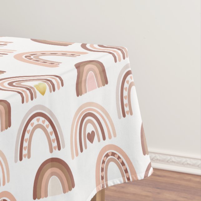Toalha De Mesa Chá de fraldas Dourado do arco-íris  (Posição Original)