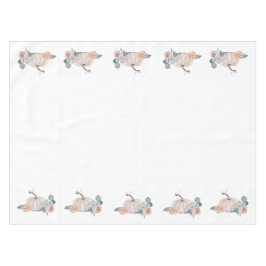 Toalha De Mesa Chá de fraldas floral de abóbora-aquarela creme