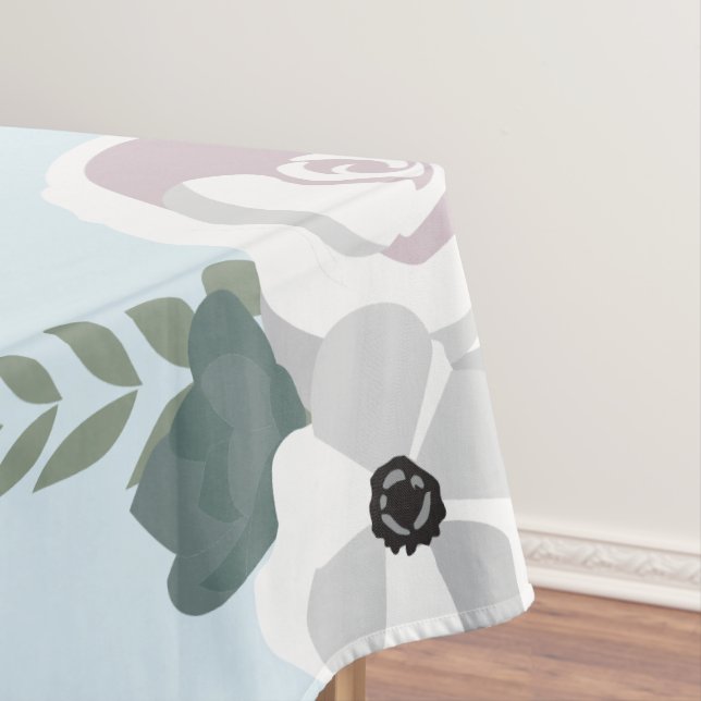 Toalha De Mesa Chá de panela de ilustração da flor azul (Posição Original)