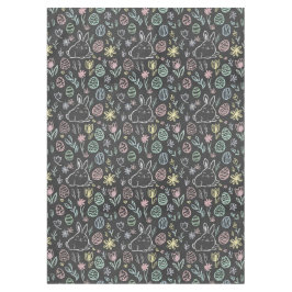 Toalha De Mesa Chalkboard Easter Bunny Doodle Pattern