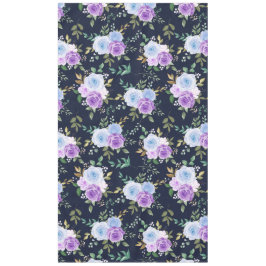 Toalha De Mesa chão floral preto azul roxo e elegante