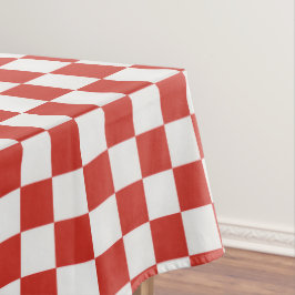 Toalha De Mesa Charme Atemporal Vermelho e Branco Xadrez BBQ Aleg
