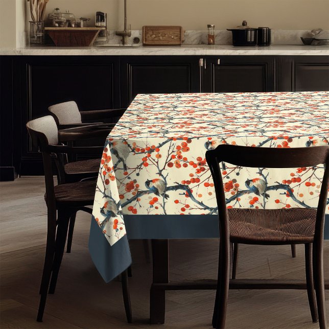 Toalha De Mesa Charming Fall Tablecloth com Birds e Blossomas (Charming Fall Tablecloth with Birds and Blossoms)