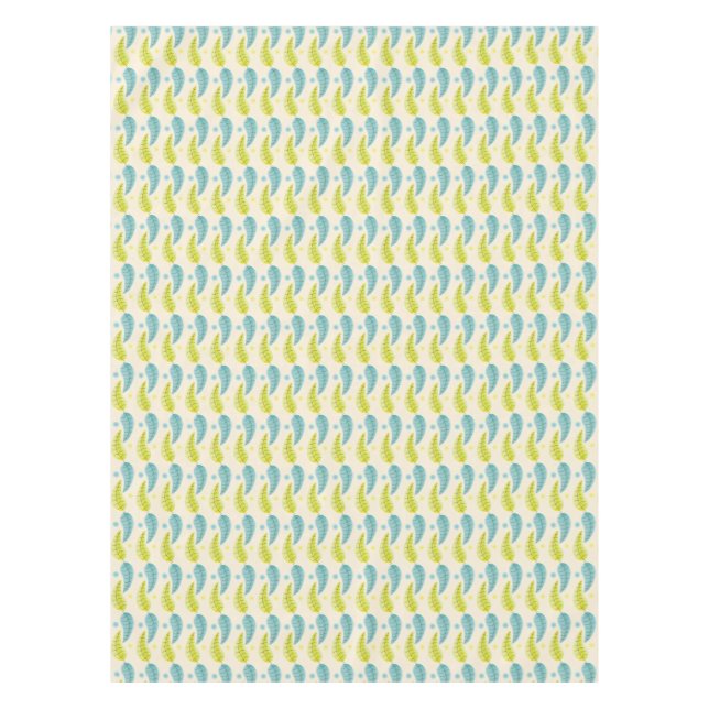 Toalha De Mesa Chartreuse e Aqua folhas de mesa (Frente)