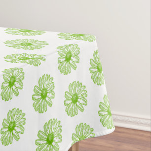 Toalha De Mesa Chartreuse Green Daisy Impressão, Hippie Flower I