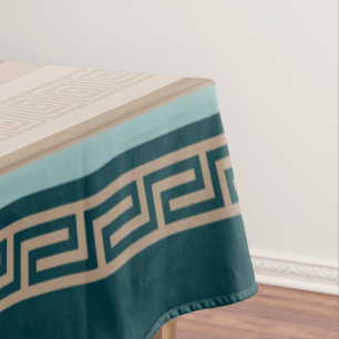 Toalha De Mesa Chave grega - Meander - Taupe e Verde