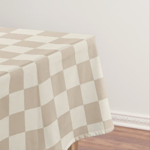 Toalha De Mesa Checkerboard castanho e bege