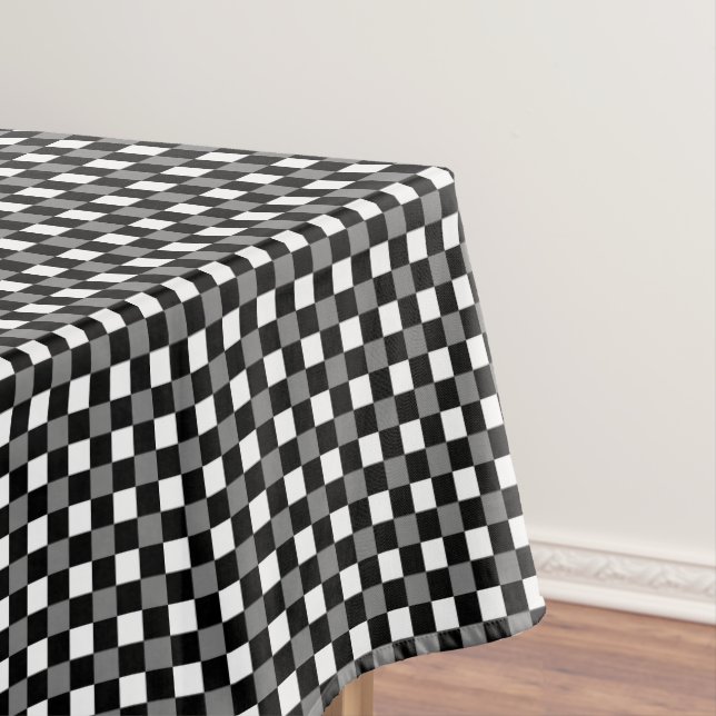 Toalha De Mesa Cheque de Gingham Preto (Posição Original)