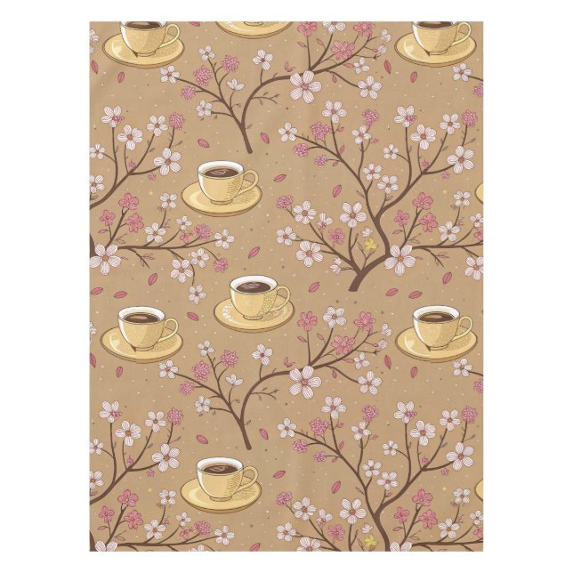 Toalha De Mesa Cherry Blossom Coffee Cozy Pattern (1) (Frente)