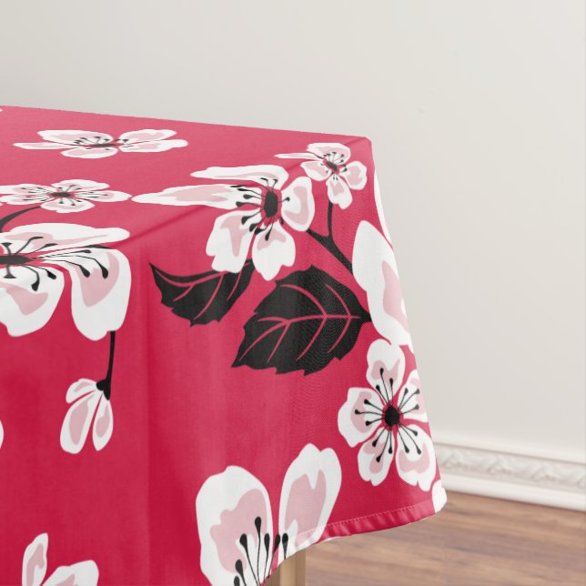 TOALHA DE MESA CHERRY BLOSSOM - SAKURA (VERMELHO) (Posição Original)