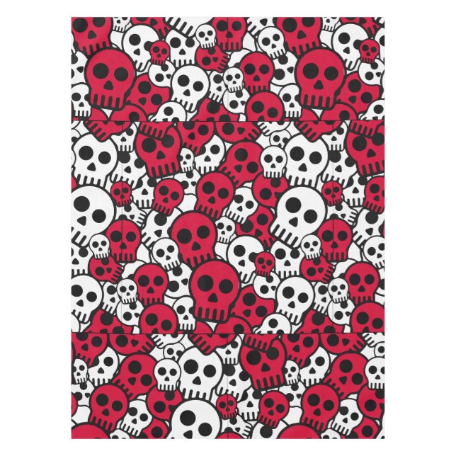 Toalha De Mesa Cherry Gothic Skull Pattern Impressão (Frente)