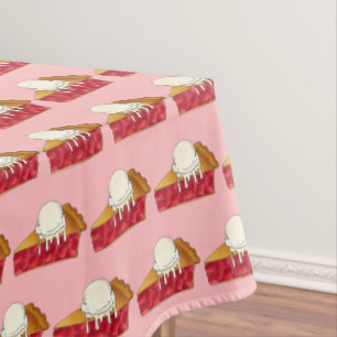 Toalha De Mesa Cherry Pie a la Mode Sorvete Slice Dessert Comida