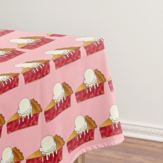 Toalha De Mesa Cherry Pie a la Mode Sorvete Slice Dessert Comida (Posição Original)