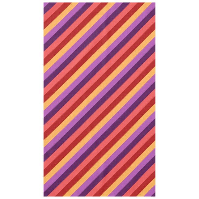 Toalha De Mesa Cherry Red Violet Stripes Grande Tablecloth (Frente)