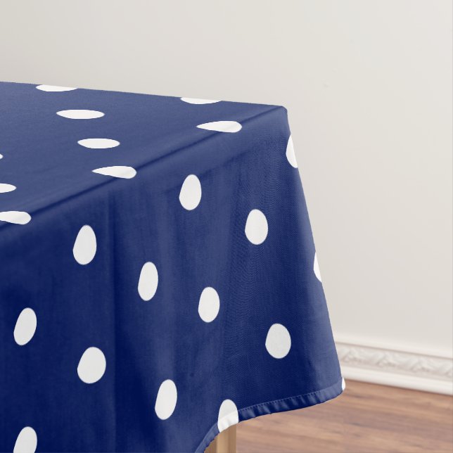 Toalha De Mesa Chic do padrão branco azul marinho moderno (Posição Original)