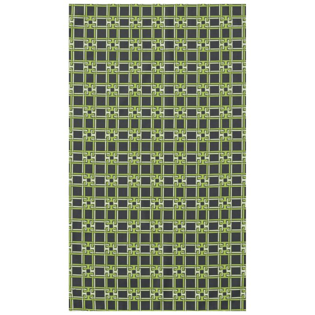 Toalha De Mesa Chic Neon Citrus Green Black Pattern (Frente)
